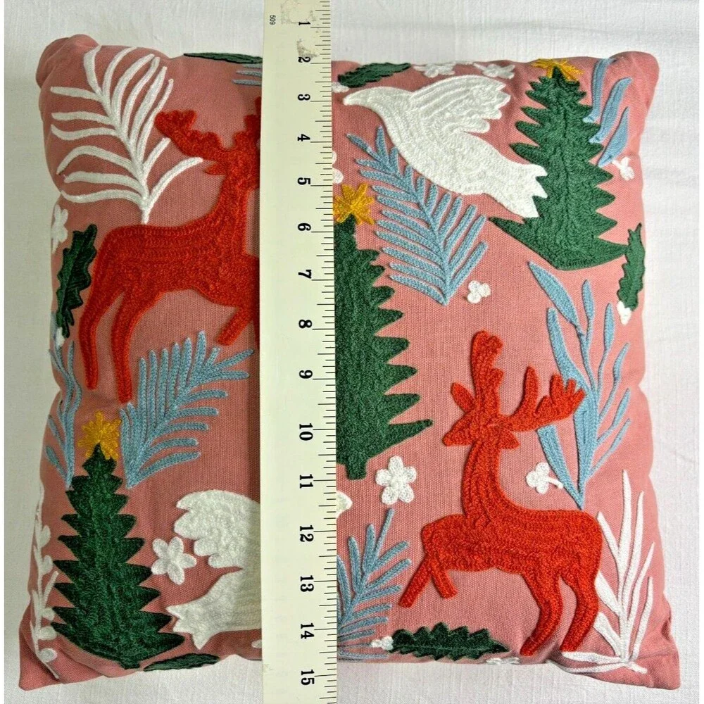 Opalhouse‎ Jungalow Embroidered Winter Scene Hygge Square 18x18 Throw Pillow